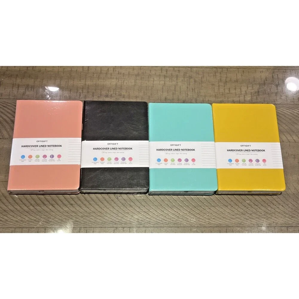 Lined Notebook 312 Numbered Pages Hardcover Leather Journal CHOOSE COLOR